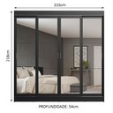 Ver imagem 3 de Guarda-Roupa Casal Madesa Austin 4 Portas de Correr de Espelho 3 Gavetas Preto Cor:Preto