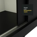 Ver mais imagens de Guarda-Roupa Casal Madesa Austin 4 Portas de Correr de Espelho 3 Gavetas Preto Cor:Preto