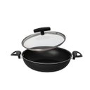 Ver imagem 6 de Frigideira Panela Caçarola Wok 28 Cm Teflon Antiaderente com Tampa de Vidro