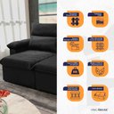 Ver imagem 3 de Sofá Retrátil Reclinável Paris 200cm Suede Velut com Molas no Assento - King House