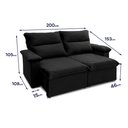 Ver imagem 4 de Sofá Retrátil Reclinável Paris 200cm Suede Velut com Molas no Assento - King House