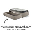 Ver imagem 3 de Base Box Cama Solteirão Sapateira Linho Bege e Colchão Adapto Ecoflex 96x203