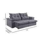 Ver imagem 3 de Sofá 3 Lugares Retrátil 230cm Pillow Top Reclinável Molas Ensacadas M-191