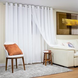 Cortina Decortini GLM 4,00 x 2,60 m Gaze de Linho Com Forro Microfibra Para Varão - 1