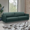 Ver imagem 1 de Sofá Decorativo Anthony 3 Lugares Sala de Estar 210cm Pés em Aço Couro Verde Musgo G88 - Gran Belo