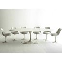 Ver imagem 2 de Mesa de Jantar Saarinen Redonda 1,30 Base Branca Tampo Branco
