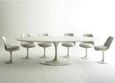 Ver imagem 2 de Mesa de Jantar Saarinen Redonda 1,30 Base Branca Tampo Branco