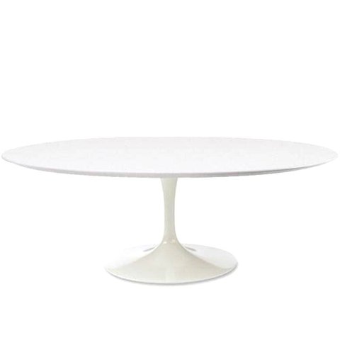 Mesa de Jantar Saarinen Redonda 1,30 Base Branca Tampo Branco