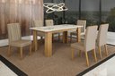Ver imagem 1 de Conjunto Mesa Mari com 6 Cadeiras Mari Bege Veludo