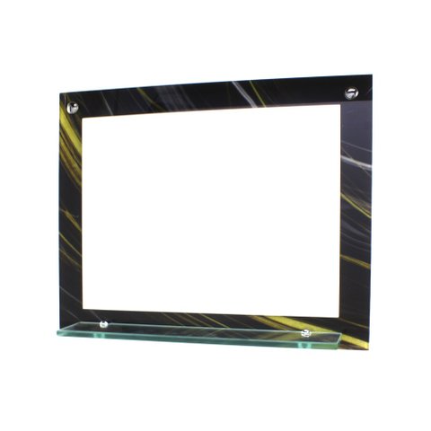 ESPELHO PARA BANHEIRO COM PRATELEIRA 50CM X 40CM MÁRMORE PRETO DOURADO