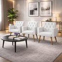 Ver imagem 2 de Kit 3 Poltronas Capitonê Sala Recepção Poltronas Decorativas Branco