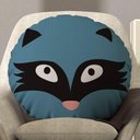 Ver imagem 2 de Almofada Redonda Avulsa Bichinhos 45cm X 45cm Guaxinim