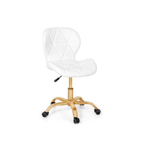 Cadeira Office Eiffel Slim Base Giratória Branca- Matte