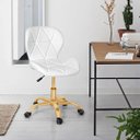 Ver imagem 4 de Cadeira Office Eiffel Slim Base Giratória Branca- Matte