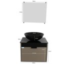 Ver imagem 5 de Gabinete Armário Banheiro 40cm Cuba Redonda Preta