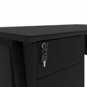 Ver imagem 6 de Mesa Escrivaninha 150cm x 60cm com Gaveteiro Suspenso e Tampo Chanfrado F5 Office Cor:Preto