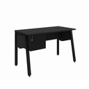Ver imagem 2 de Mesa Escrivaninha 150cm x 60cm com Gaveteiro Suspenso e Tampo Chanfrado F5 Office Cor:Preto