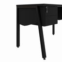 Ver imagem 5 de Mesa Escrivaninha 150cm x 60cm com Gaveteiro Suspenso e Tampo Chanfrado F5 Office Cor:Preto