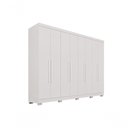 Ver imagem 6 de Guarda Roupa Casal Crsal 8 Portas de Bater 4 Gavetas MDP Texturizado Branco Multimóveis 241cm