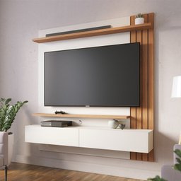 Painel Home Suspenso Tv 65 Polegadas Juriti Off White Matte Freijo Clb - 11