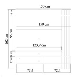 Painel Home Suspenso Tv 65 Polegadas Juriti Off White Matte Freijo Clb - 2