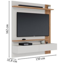 Painel Home Suspenso Tv 65 Polegadas Juriti Off White Matte Freijo Clb - 6