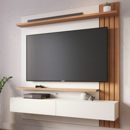 Painel Home Suspenso Tv 65 Polegadas Juriti Off White Matte Freijo Clb - 4