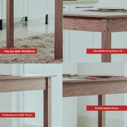 Mesa de Jantar Ditália Ja-225 Cor:diamond - 6