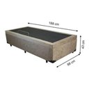 Ver imagem 4 de Cama Box Solteiro Corino com Baú Bege – Blindada, Reforçada e com Pistão a Gás – So1clique