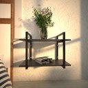 Ver imagem 2 de Mesa de cabeceira industrial suspensa mesa lateral preta mesas de cabeceira preto kit