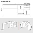 Ver imagem 3 de Escrivaninha Mesa Escritório em L Office 2 Gavetas 148,6cm Nt 2060
