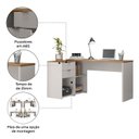 Ver imagem 7 de Escrivaninha Mesa Escritório em L Office 2 Gavetas 148,6cm Nt 2060