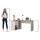 Ver imagem 4 de Escrivaninha Mesa Escritório em L Office 2 Gavetas 148,6cm Nt 2060