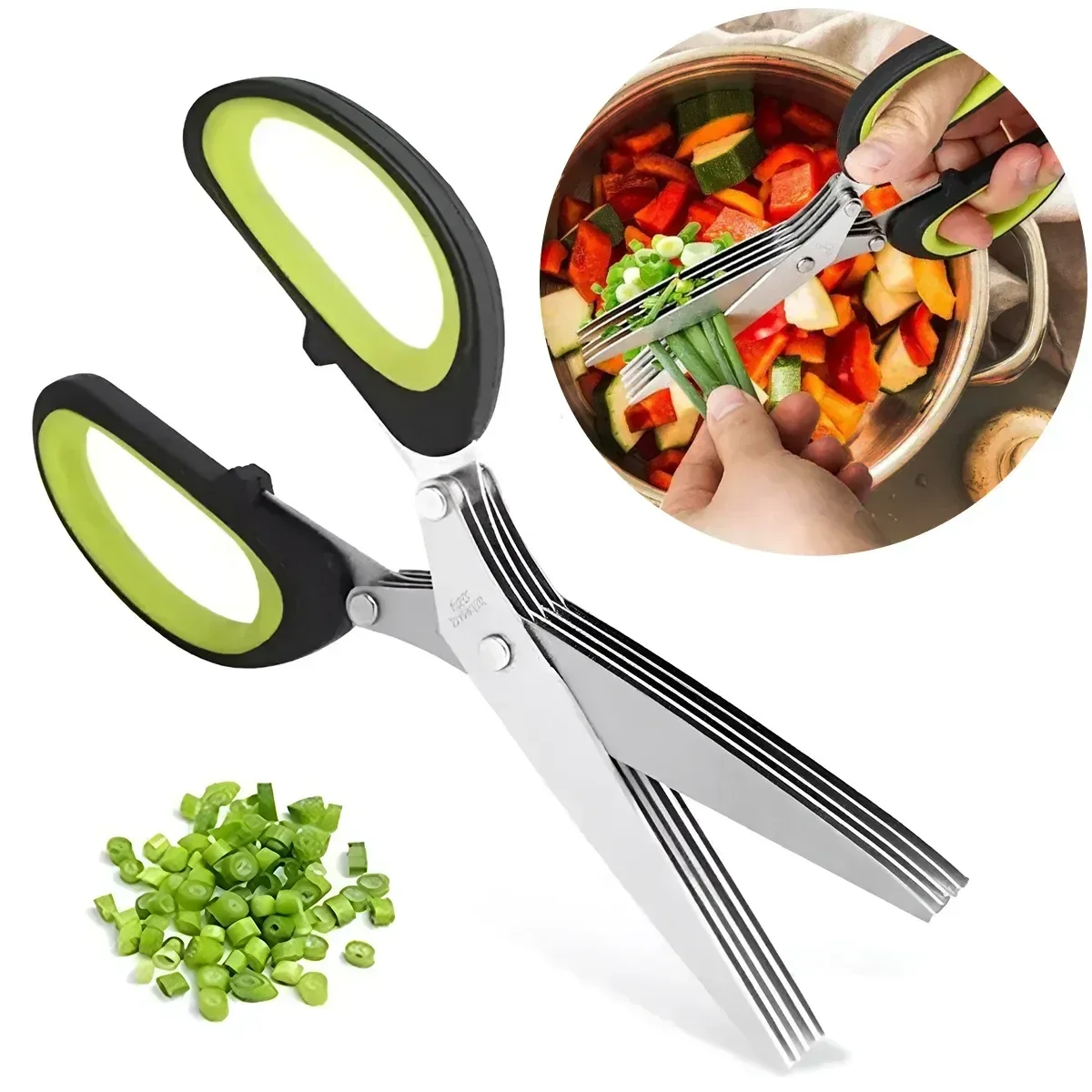 Tesoura de Cozinha 5 Lâminas em Inox Temperos