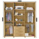Ver imagem 2 de Guarda-Roupa Casal 5 Portas 1 Porta com Espelho com 3 Gavetas Las Vegas Iii Marrom/Cinamomo