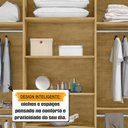 Ver imagem 7 de Guarda-Roupa Casal 5 Portas 1 Porta com Espelho com 3 Gavetas Las Vegas Iii Marrom/Cinamomo