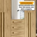 Ver mais imagens de Guarda-Roupa Casal 5 Portas 1 Porta com Espelho com 3 Gavetas Las Vegas Iii Marrom/Cinamomo