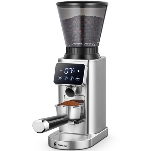 Amzchef Moedor de Café com 24 Níveis de Moagem e Painel de Controle Led