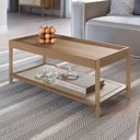 Ver imagem 2 de Conjunto Mesa de Centro e Mesa Lateral para Sala Pés Madeira Moss A03 Hanover Roble - Lyam Decor