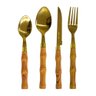 Jogo de Tallheres Inox Bambu Dourado Tropical 24 peças - Casambiente FAQ109 - 1
