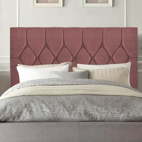 Cabeceira Estofada Istambul Capitonê 160cm Queen Size Box Quarto Suede Rose Gold - Ahazzo Móveis