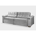 Ver imagem 3 de Sofá Retrátil e Reclinável 2,10m Estilo Estofados - Paris 2 Módulos com Velusoft D33 "prata"