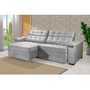 Ver imagem 1 de Sofá Retrátil e Reclinável 2,10m Estilo Estofados - Paris 2 Módulos com Velusoft D33 "prata"