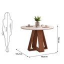Ver imagem 5 de Mesa de Jantar Tampo Redondo Chanfrado Curvo Mad/vid 103cm Kiara Freijó Off White- Mabe Magazine