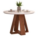 Ver imagem 2 de Mesa de Jantar Tampo Redondo Chanfrado Curvo Mad/vid 103cm Kiara Freijó Off White- Mabe Magazine