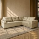 Ver imagem 1 de Sofá 4 Lugares 1,77x2,57m Canto Leona Gold Bom Pastor Linho Bege
