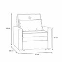 Ver imagem 4 de Poltrona Cama Solteiro Assento Dobrável Suede Cinza Sleep - Larbelle