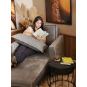 Ver imagem 4 de Poltrona Cama Solteiro Assento Dobrável Suede Cinza Sleep - Larbelle
