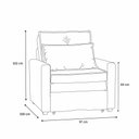 Ver imagem 7 de Poltrona Cama Solteiro Assento Dobrável Suede Cinza Sleep - Larbelle