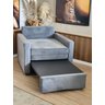 Poltrona Cama Solteiro Assento Dobrável Suede Cinza Sleep - Larbelle - 9